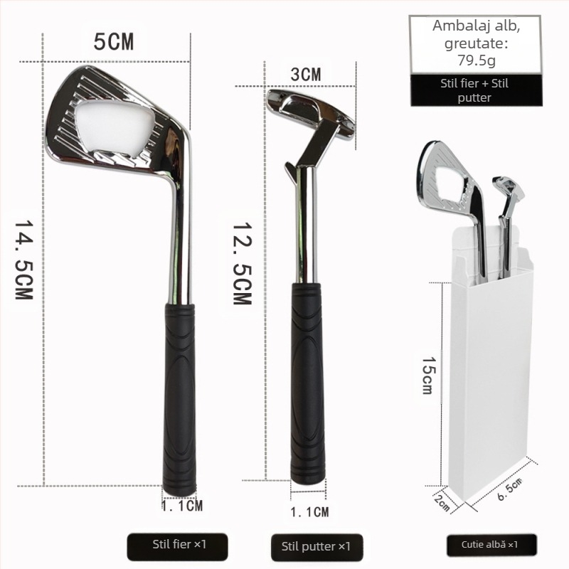 Vânzări directe din fabrică, din aliaj de zinc, formă de fier de golf, deschizător de sticle de bere creativ, deschizător de sticle metalic transfrontalier în stoc