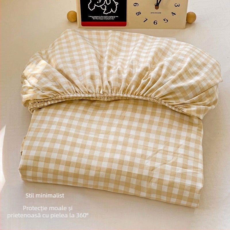 Cearșafuri de pat din bumbac pur, stil Muji, tip A, bucată unică din bumbac pur, husă de pat din bumbac pur de bună calitate, husă de pat pentru mame și sugari, auto-acționată