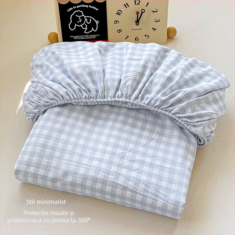 Cearșafuri de pat din bumbac pur, stil Muji, tip A, bucată unică din bumbac pur, husă de pat din bumbac pur de bună calitate, husă de pat pentru mame și sugari, auto-acționată