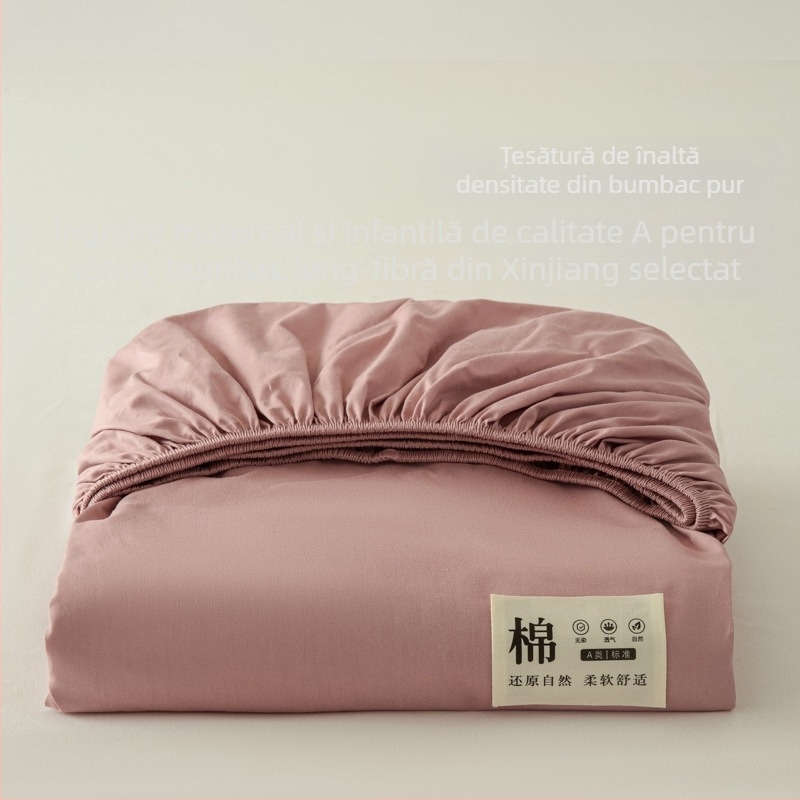 Cearșafuri de pat din bumbac pur, stil Muji, tip A, bucată unică din bumbac pur, husă de pat din bumbac pur de bună calitate, husă de pat pentru mame și sugari, auto-acționată
