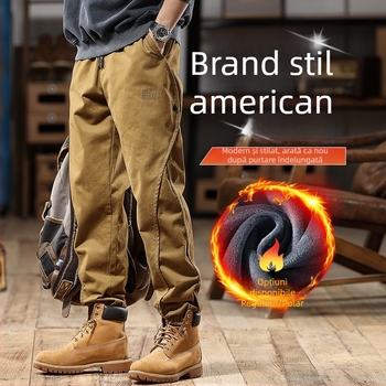 Pantaloni cargo retro americani pentru bărbați, primăvara și toamna 2025, noi, îngroșați, la modă, de marcă, harem, jogger, casual