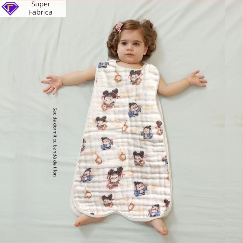Sac de dormit pentru bebeluși cu două fețe, stil vestă, pentru sugari, din bumbac pur, calitate A, cu protecție pentru burtă, anti-lovituri, subțire și confortabil pentru dormit