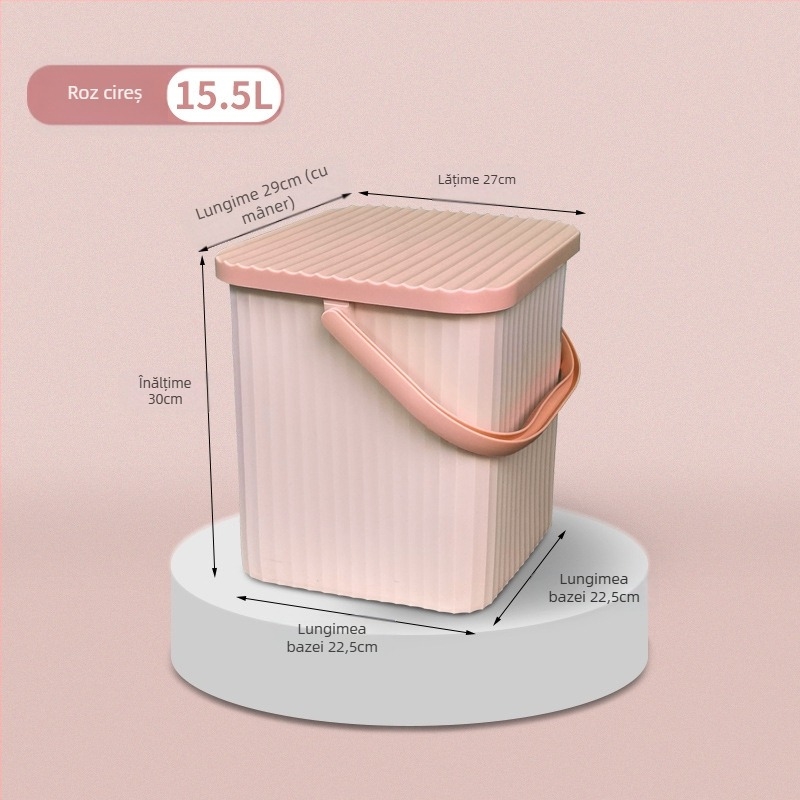 Butoi de depozitare pătrat pentru păpuși îngroșat, cu capac, portabil, multifuncțional, butoi de depozitare, cadru de baie din plastic, coș de baie, scaun de jucărie, en-gros