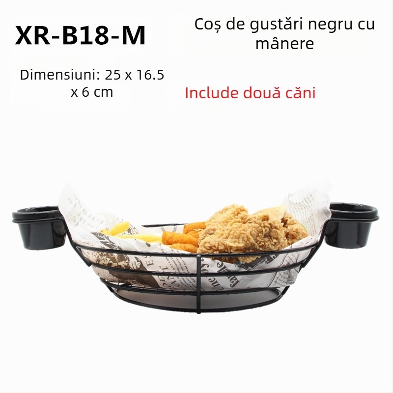 Stil american creativ veselă fier prăjit gustări coș cartofi prăjiți coș prăjiți coș desert pui prăjit pâine coș farfurie recipient