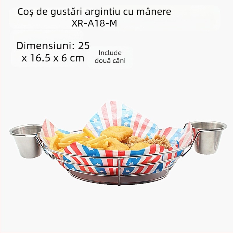 Stil american creativ veselă fier prăjit gustări coș cartofi prăjiți coș prăjiți coș desert pui prăjit pâine coș farfurie recipient