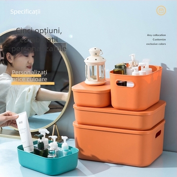 Cutie de depozitare colorată Macaron, baie, dormitor, jucării cosmetice, cutie de depozitare rezistentă la praf, coș de fixare cu cinci piese pentru diverse