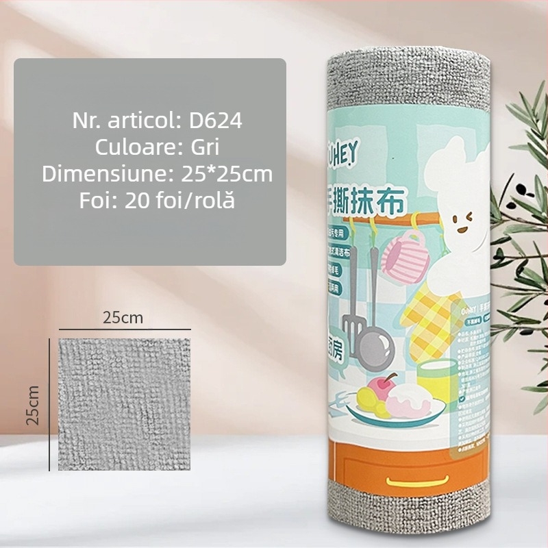 Lavetă de curățare a bucătăriei, îngroșată, absorbantă de ulei, din microfibră laminată, imprimată, ușor de rupt manual