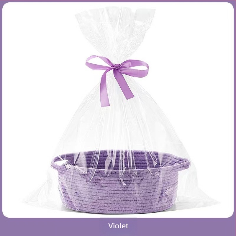 Coș de depozitare scandinav pentru mâini, coș oval, coș cadou, coș de depozitare din frânghie de bumbac țesut, geantă pentru gustări și jucării