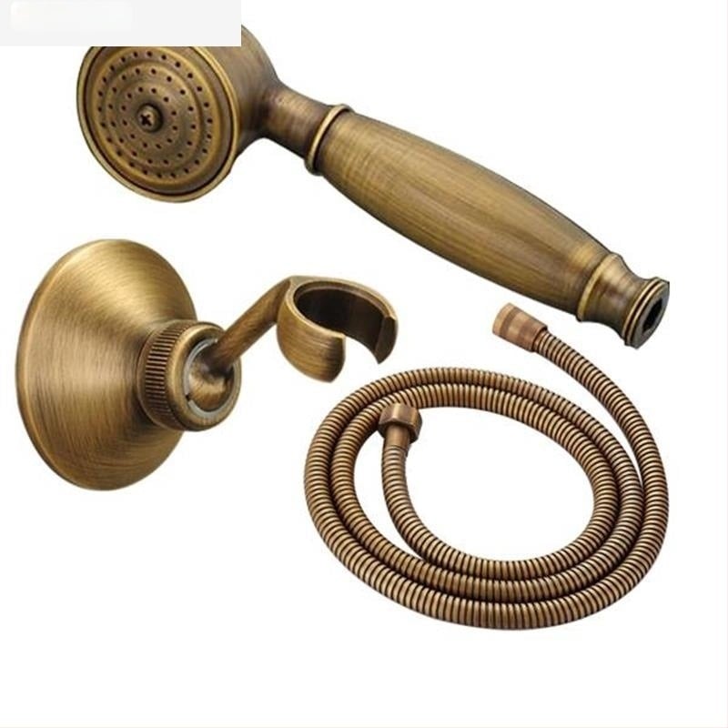 Stil retro antic european, toate din cupru, bronz negru pur, duș de mână, cap de duș mic, pufos, pulverizator manual, duș individual.