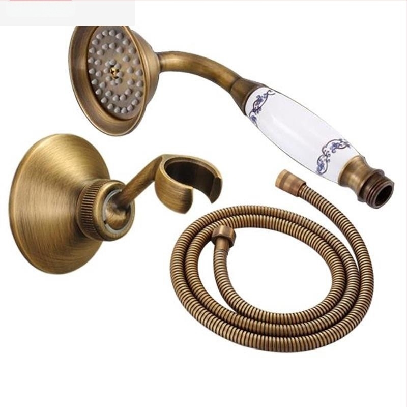 Stil retro antic european, toate din cupru, bronz negru pur, duș de mână, cap de duș mic, pufos, pulverizator manual, duș individual.