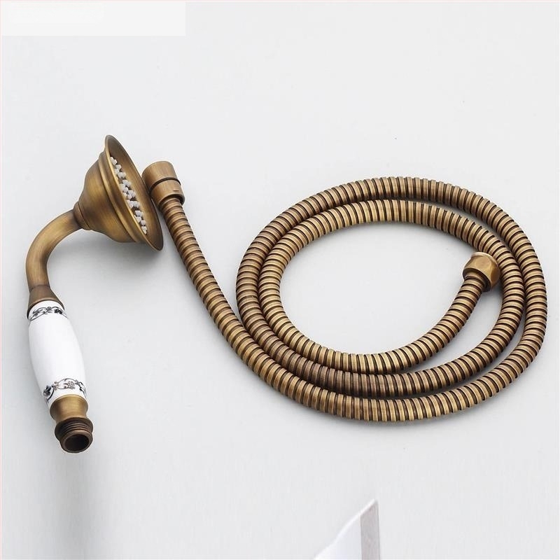 Stil retro antic european, toate din cupru, bronz negru pur, duș de mână, cap de duș mic, pufos, pulverizator manual, duș individual.