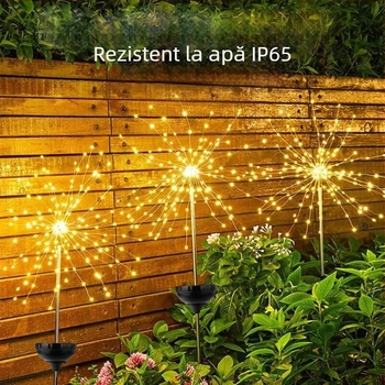 Energie solară podea artificii LED păpădie șir de lumini în aer liber Crăciun curte grădină decorativă gazon lumină