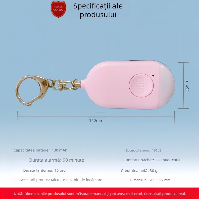 Alarmă inteligentă anti-lup transfrontalieră/Alarmă de siguranță în aer liber pentru fete/Lanternă Producător inteligent de artefacte anti-lup