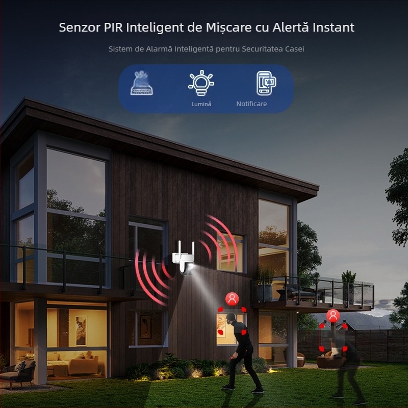 Cameră de supraveghere wireless pentru acasă, cameră de supraveghere inteligentă HD pentru telefon mobil, cameră Wi-Fi solară cu consum redus de energie