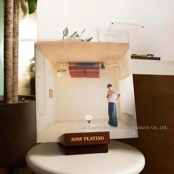 Suport pliabil pentru depozitarea discurilor de vinil din lemn, gata de livrare, pentru depozitarea discurilor de vinil