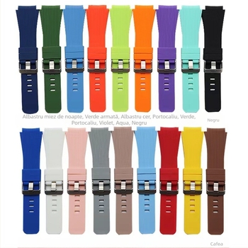 Curea sport cu model vertical din silicon, cu dungi, potrivită pentru Huawei Watch GT4 46MM/Samsung Watch