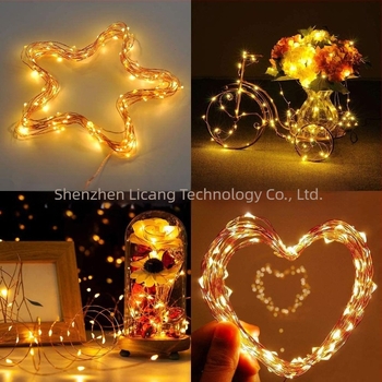 Lumină solară din sârmă de cupru, șir de lumini LED pentru curte în aer liber, Crăciun, sărbători, USB, colorată, lumină, 8 modele, decorativă, atmosferă, lumină