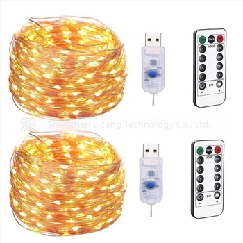 Lumină solară din sârmă de cupru, șir de lumini LED pentru curte în aer liber, Crăciun, sărbători, USB, colorată, lumină, 8 modele, decorativă, atmosferă, lumină