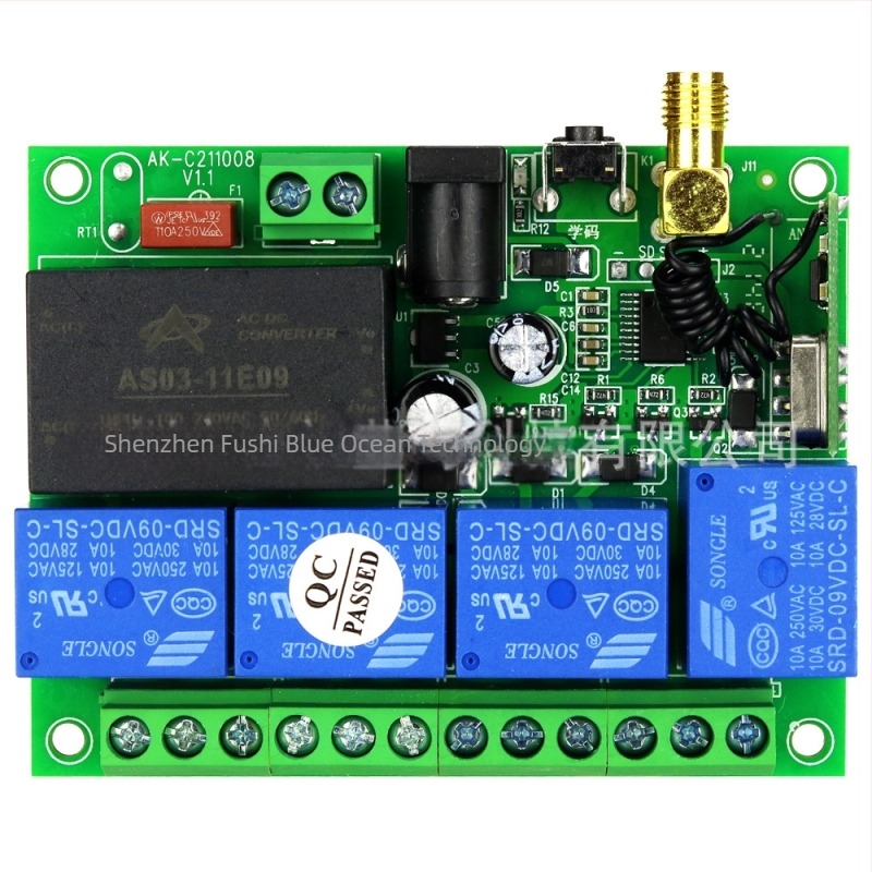 AC100-250V 4 canale 433 Wireless Remote Control Switch multifuncțional coadă placă macara telecomandă la distanță 2000M