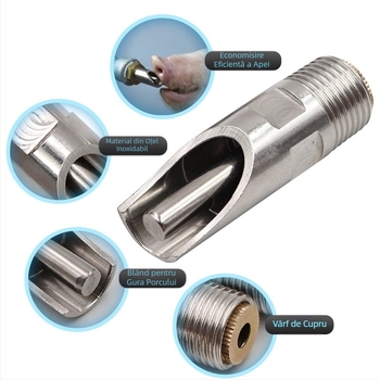 Fântână de băut pentru porci, duză cu cioc de rață, din oțel inoxidabil, apă potabilă pentru porci, alimentator automat de apă, robinet, duză pentru porci