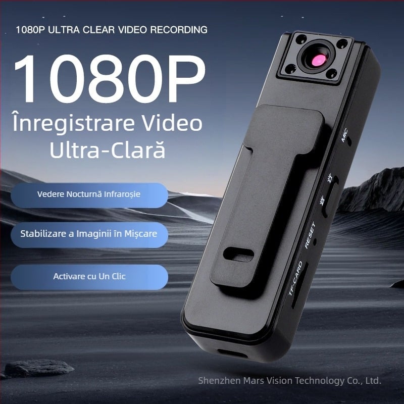 Cameră A9 cu clip spate 1080P, înregistrator de conferințe, sporturi în aer liber, obiectiv rotativ de 180 de grade, cameră digitală