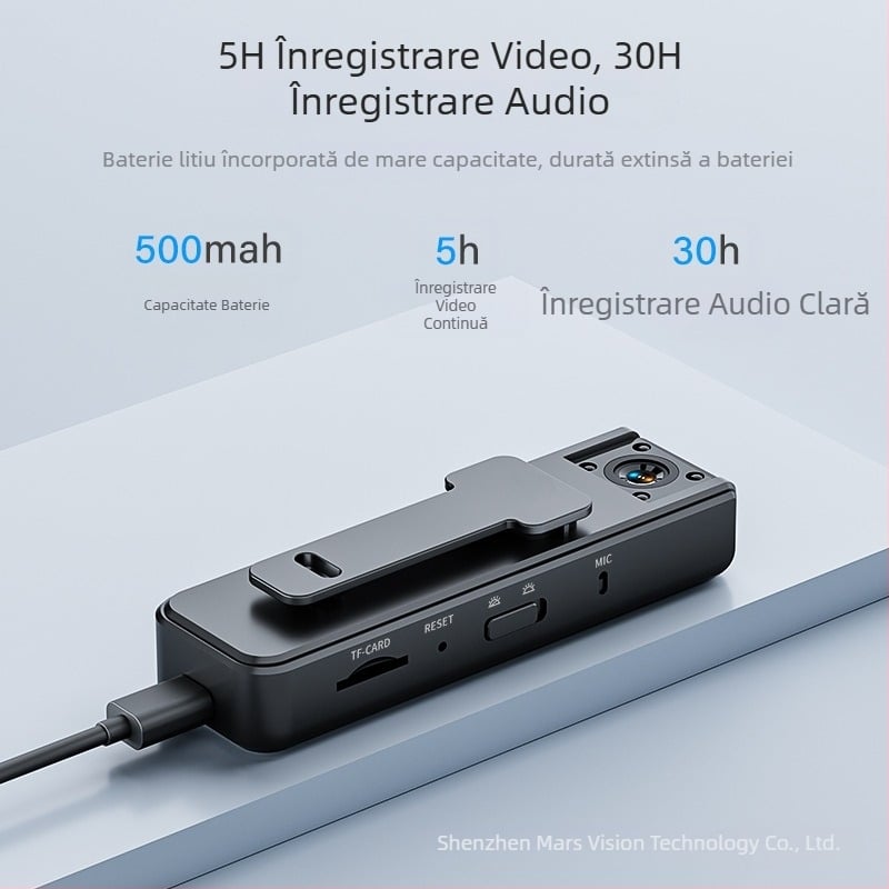 Cameră A9 cu clip spate 1080P, înregistrator de conferințe, sporturi în aer liber, obiectiv rotativ de 180 de grade, cameră digitală