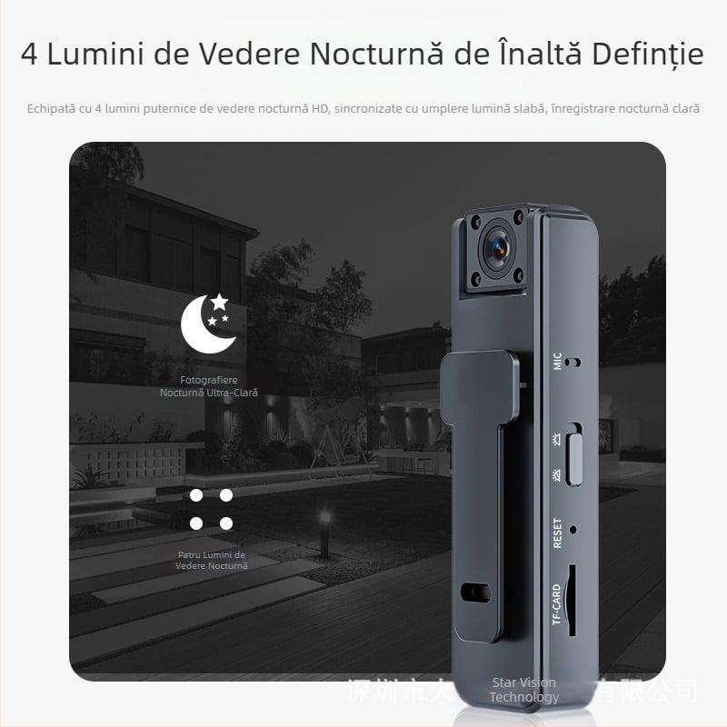 Cameră A9 cu clip spate 1080P, înregistrator de conferințe, sporturi în aer liber, obiectiv rotativ de 180 de grade, cameră digitală