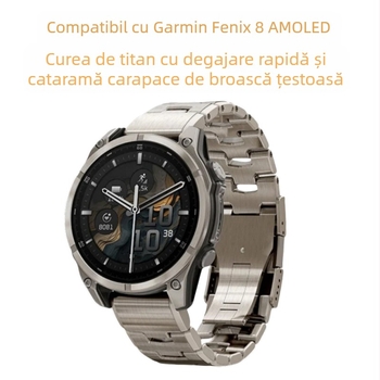 Potrivit pentru Jiaming F-nix 8 AMOLED cu cataramă cu eliberare rapidă Turtle, curea din titan de 47 mm, nouă