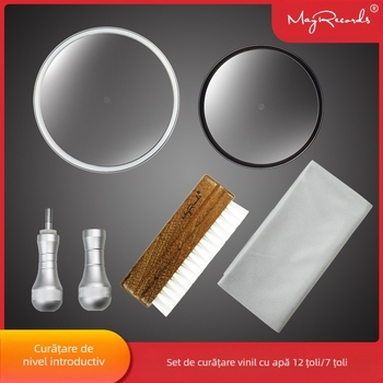 Set de cleme de curățare pentru discuri de vinil LP, instrument de curățare cu cleme impermeabile pentru vinil, perie de curățare pentru spălare discuri