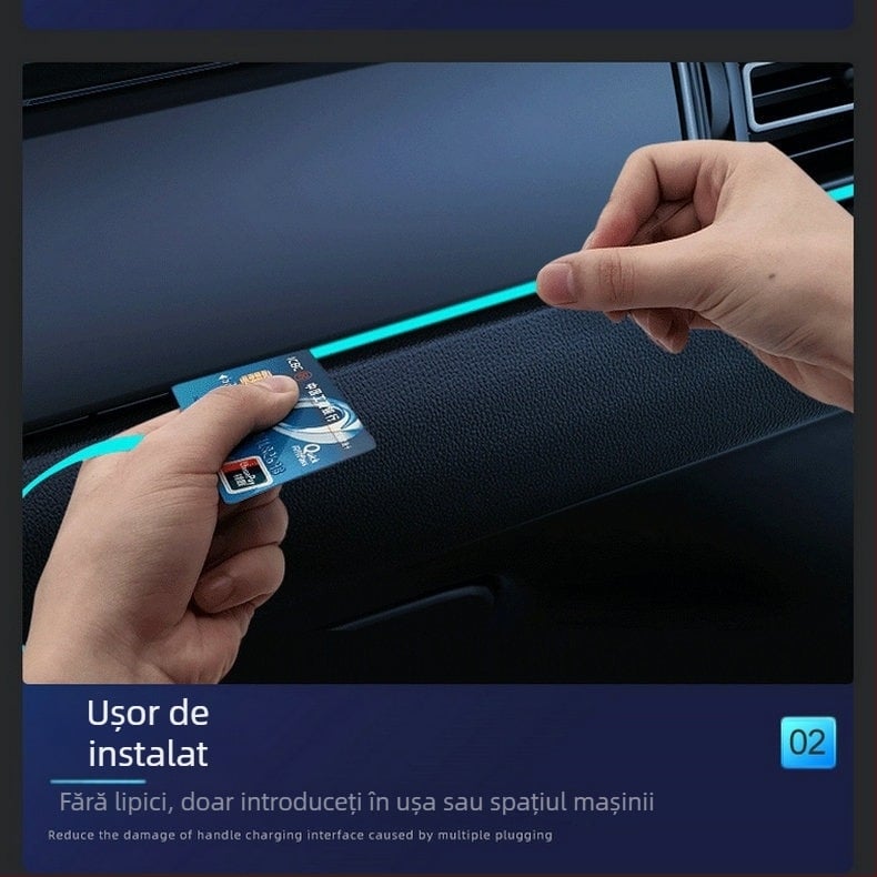 Lumină ambientală auto Lumină ambientală cu fibră optică auto Lumină cu fibră optică auto Lumină cu LED neutră cu muzică Lumină decorativă auto cu fibră optică