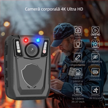 Înregistrator portabil 4K HD pentru aplicarea legii, instrument portabil pentru aplicarea legii, instrument de înregistrare criminalistică, vedere nocturnă cu infraroșu HD