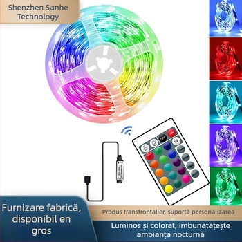 Set de benzi luminoase cu aplicație muzicală Bluetooth 5V 5050RGB, placă goală USB, reglare în trei culori, lumină de atmosferă pentru TV, sporturi electronice