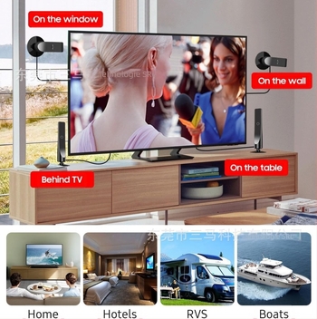 Antenă TV digitală transfrontalieră 4K HD, antenă receptor de semnal TV mini impermeabilă pentru interior, antenă HDTV