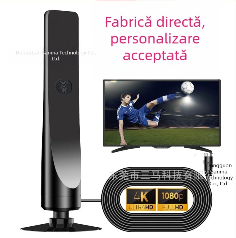 Antenă TV digitală transfrontalieră 4K HD, antenă receptor de semnal TV mini impermeabilă pentru interior, antenă HDTV