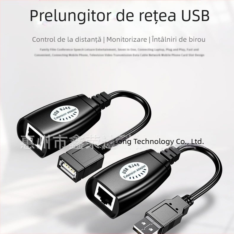 Extensor USB transfrontalier 50 m amplificator de semnal extensie USB extender de rețea USB 2.0 la RJ45