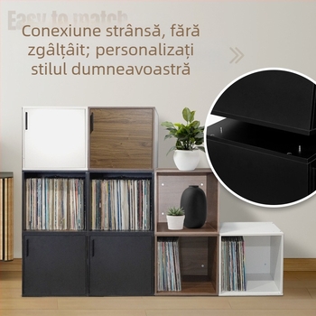 Dulap simplu de depozitare a discurilor de vinil în stil japonez, dulap stivuit LP, dulap combinat gratuit, cutie de depozitare a vinilurilor, raft de depozitare