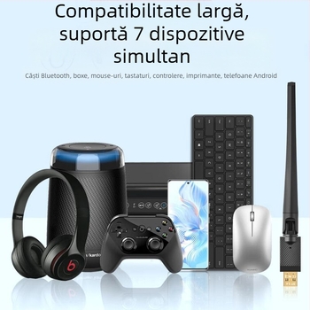 Adaptor Bluetooth 5.4 cu antenă USB Dongle Computer Receptor Transmițător Stick Bluetooth