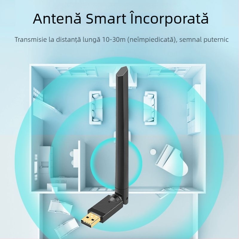 Adaptor Bluetooth 5.4 cu antenă USB Dongle Computer Receptor Transmițător Stick Bluetooth