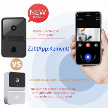 Model privat, sonerie video wireless cu consum redus de energie, interfon pentru telefon mobil, monitorizare wifi, sonerie inteligentă, set Ding Dong