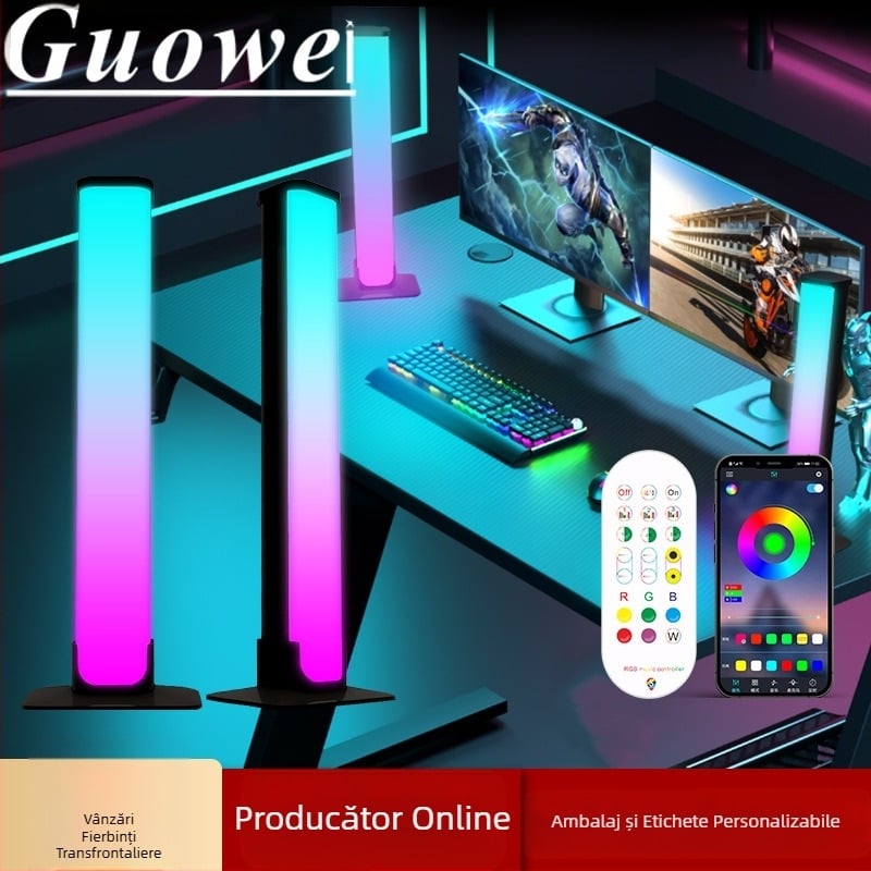 Lumină de joc E-sports Bluetooth magic color computer desktop atmosferă lumină muzică colorată marquee 5050 încorporată pickup light