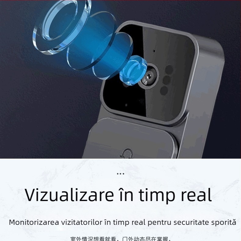 Sonerie video wireless M10, ecran de 4,3 inch, interfon inteligent bidirecțional, monitorizare video, selecție transfrontalieră