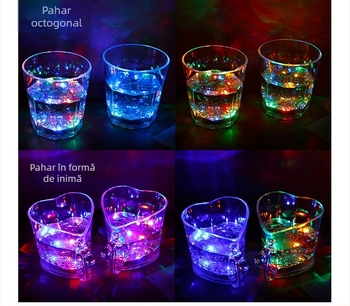 Cană emițătoare de lumină, turnați apă pe inducție strălucitoare, cană de apă rece, cană emițătoare de lumină colorată, cu bliț LED, cană bar KTV, cană de vin