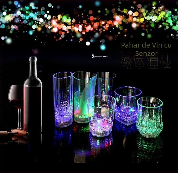 Cană emițătoare de lumină, turnați apă pe inducție strălucitoare, cană de apă rece, cană emițătoare de lumină colorată, cu bliț LED, cană bar KTV, cană de vin
