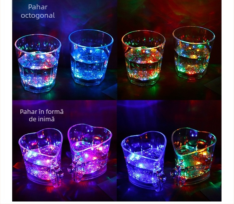 Cană emițătoare de lumină, turnați apă pe inducție strălucitoare, cană de apă rece, cană emițătoare de lumină colorată, cu bliț LED, cană bar KTV, cană de vin