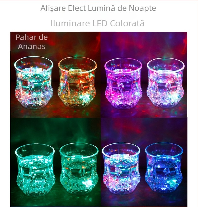 Cană emițătoare de lumină, turnați apă pe inducție strălucitoare, cană de apă rece, cană emițătoare de lumină colorată, cu bliț LED, cană bar KTV, cană de vin