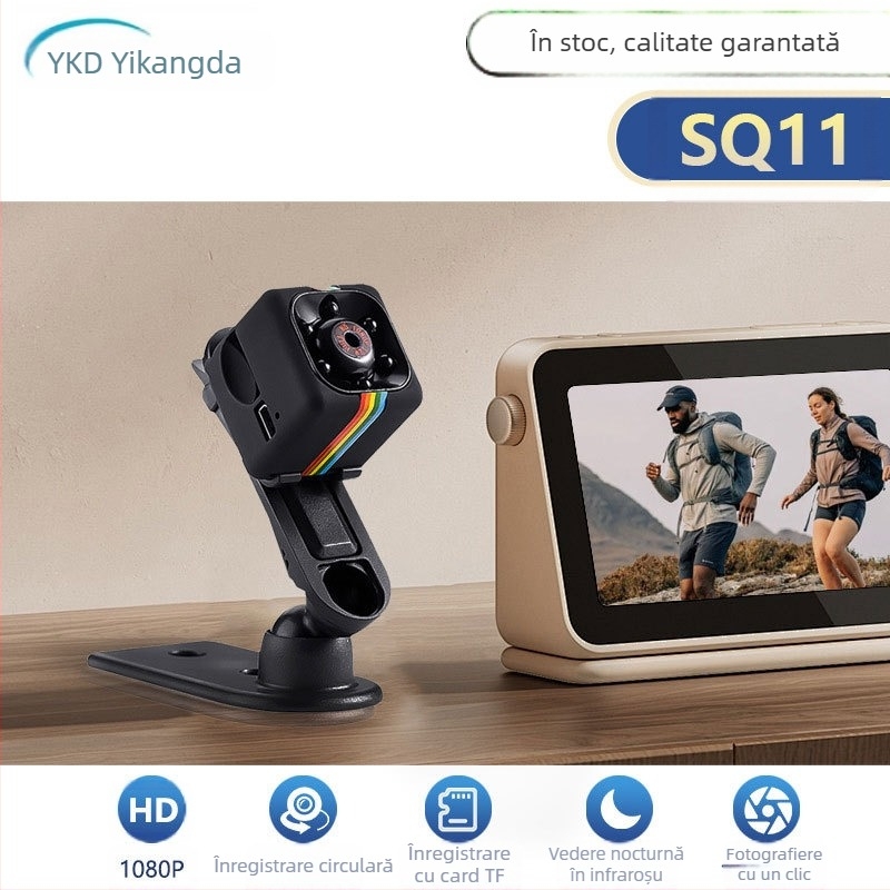 Cameră de aviație HD 1080P cu viziune nocturnă în infraroșu, cameră sport pentru acasă Sq11 DV, cameră mică pentru copii cu degetul mare