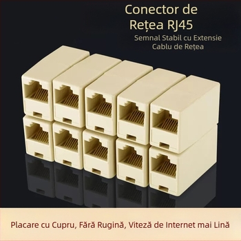 Conector cablu de rețea, adaptor linie telefonică, extender, conector de andocare RJ45, conector de rețea Gigabit cu trei căi, direct