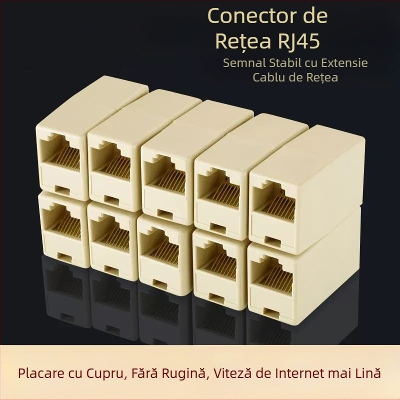 Conector cablu de rețea, adaptor linie telefonică, extender, conector de andocare RJ45, conector de rețea Gigabit cu trei căi, direct