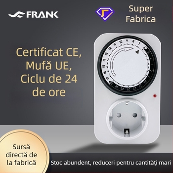 Priză de cronometrare standard europeană transfrontalieră, cronometru mecanic cu ciclu de 24 de ore, comutator de control al timpului de oprire automată