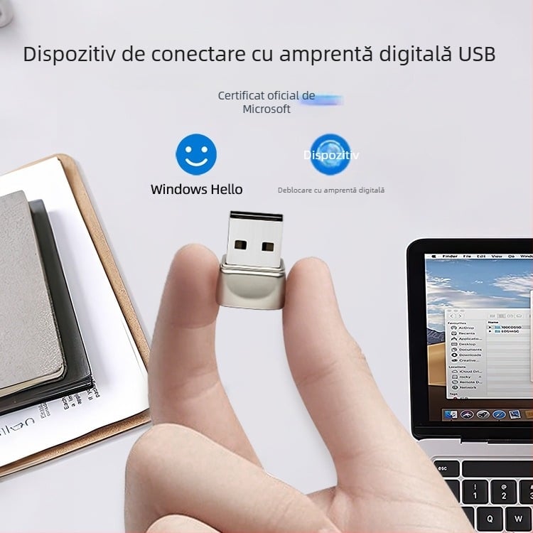 Dispozitiv de conectare cu amprentă USB, fără driver, plug and play, carcasă metalică, notebook, computer desktop, recunoaștere amprentă digitală
